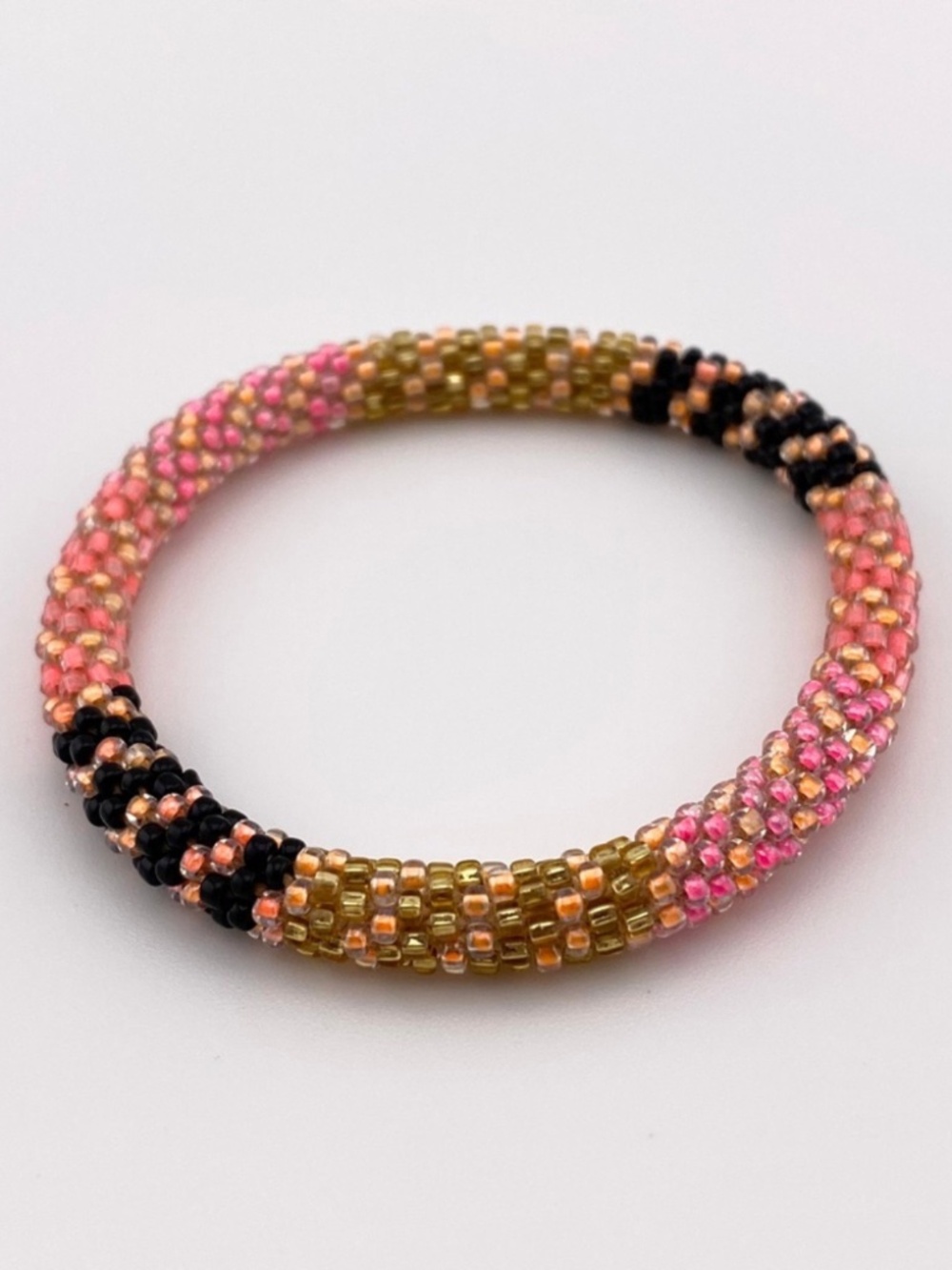 Multicolor Seed Bead Crochet Bracelet